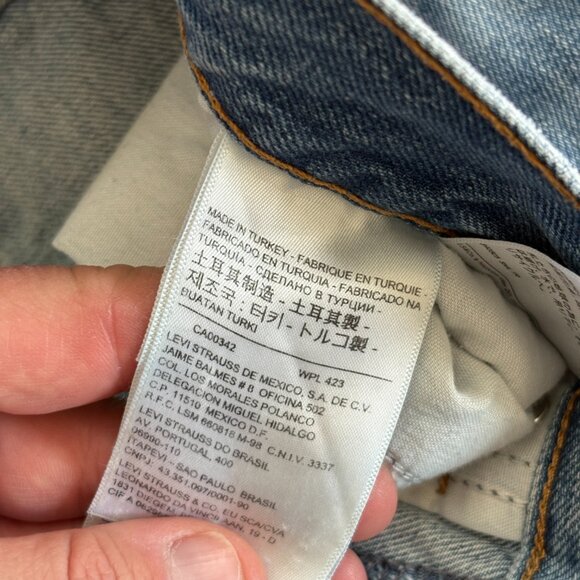 Levi's 517 Cropped Boot Cut Jeans Women's 28 Blue Denim Orange Tab Western Boho - Picture 6 of 14